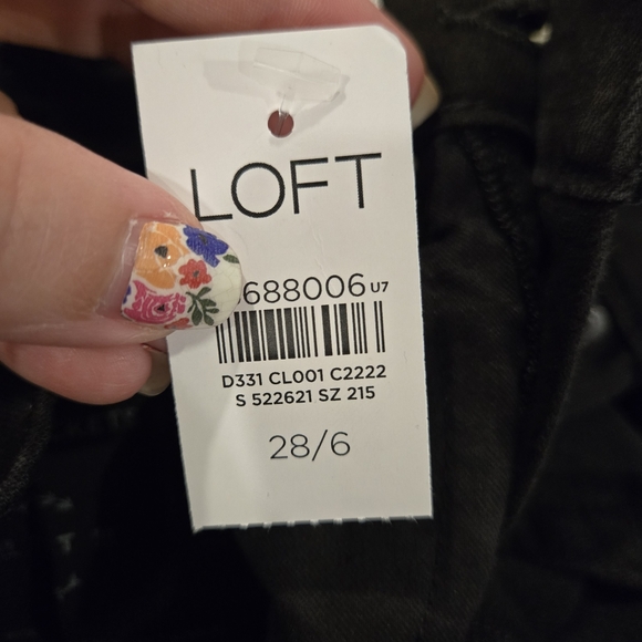 NWT Loft Button Fly Frayed Hem Skinny Jeans Size 6 - Picture 7 of 11
